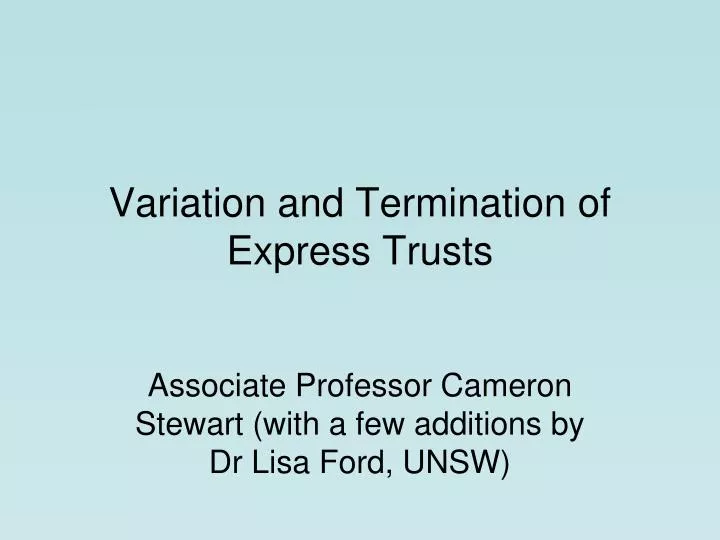 variation and termination of express trusts