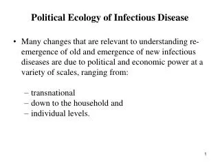Political Ecology of Infectious Disease