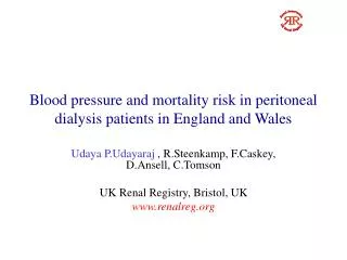 Blood pressure and mortality risk in peritoneal dialysis patients in England and Wales