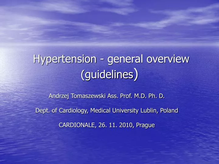 hypertension general overview guidelines