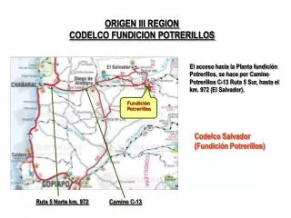 ORIGEN III REGION CODELCO FUNDICION POTRERILLOS