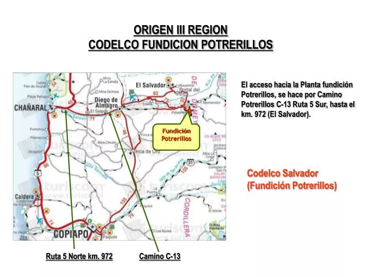 origen iii region codelco fundicion potrerillos