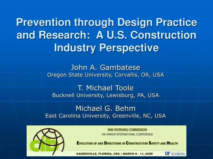 prevention through design practice and research a u s construction industry perspective