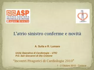 “Incontri Pitagorici di Cardiologia 2010”