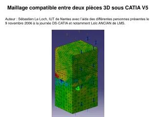 Maillage compatible entre deux pièces 3D sous CATIA V5