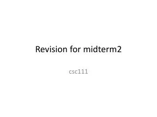 Revision for midterm2