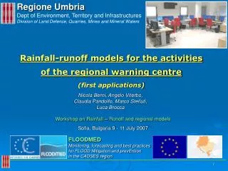 Regione Umbria Dept of Environment, Territory and Infrastructures Division of Land Defence, Quarries, Mines and Mineral