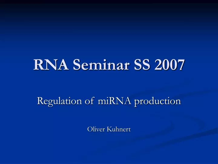 rna seminar ss 2007