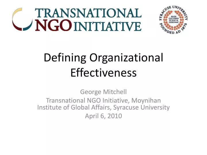 defining organizational effectiveness