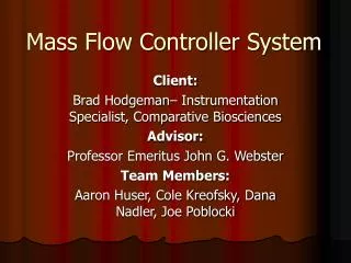 Mass Flow Controller System