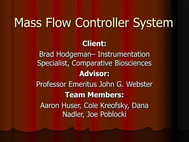 mass flow controller system