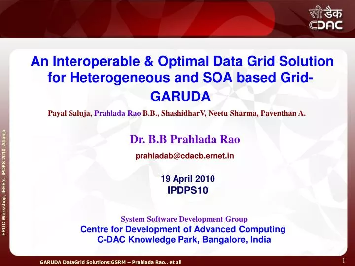 an interoperable optimal data grid solution for heterogeneous and soa based grid garuda