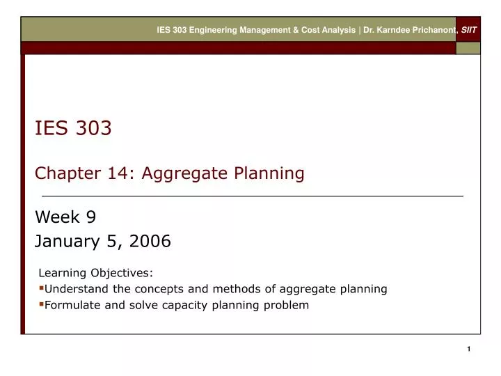 ies 303 chapter 14 aggregate planning