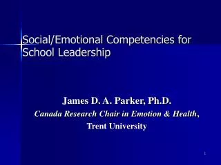 Social/Emotional Competencies for School Leadership