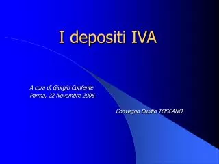 I depositi IVA