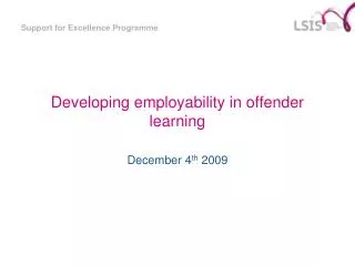 Developing employability in offender learning