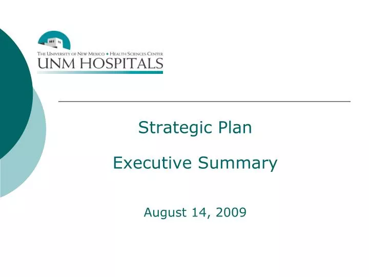 strategic plan executive summary august 14 2009