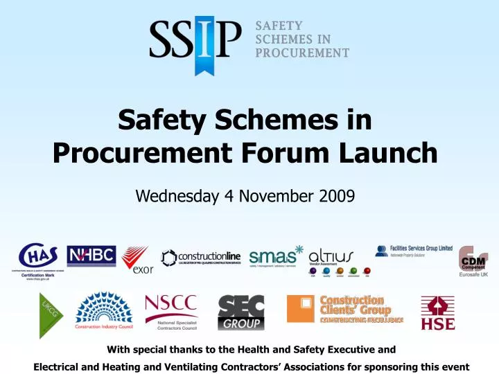 safety schemes in procurement forum launch