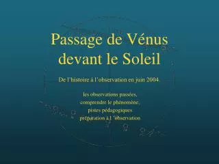 Passage de Vénus devant le Soleil