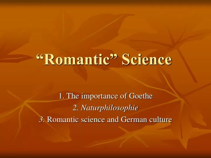 romantic science