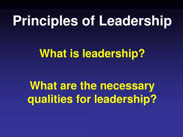 principles of leadership