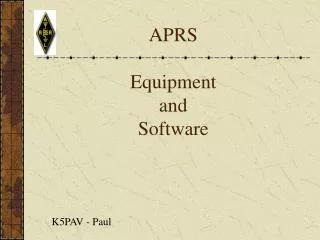 APRS Equipment and Software
