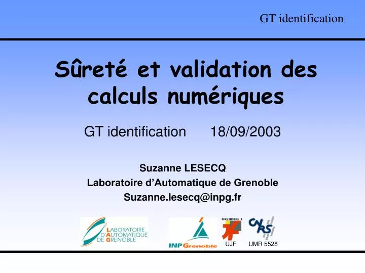 s ret et validation des calculs num riques