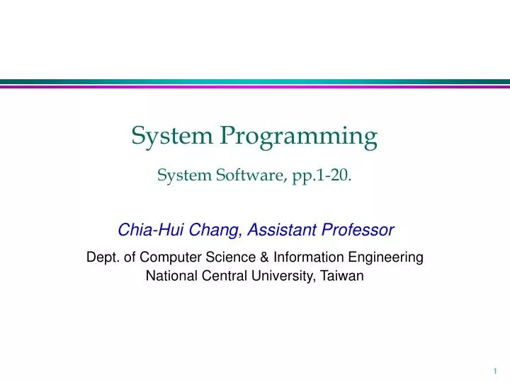 system programming system software pp 1 20