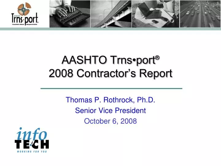 aashto trns port 2008 contractor s report