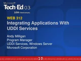 WEB 312 Integrating Applications With UDDI Services