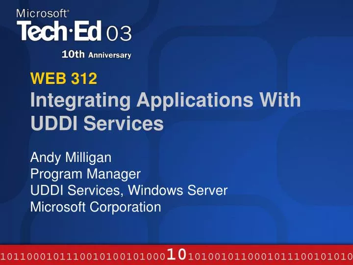 web 312 integrating applications with uddi services