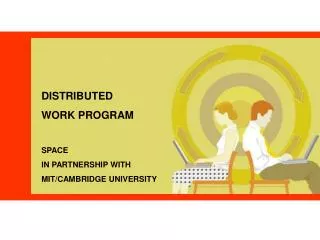 DISTRIBUTED WORK PROGRAM SPACE IN PARTNERSHIP WITH MIT/CAMBRIDGE UNIVERSITY