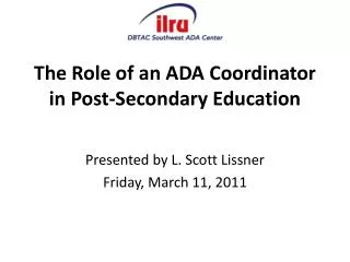 The Role of an ADA Coordinator in Post-Secondary Education