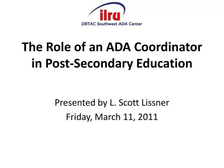 the role of an ada coordinator in post secondary education