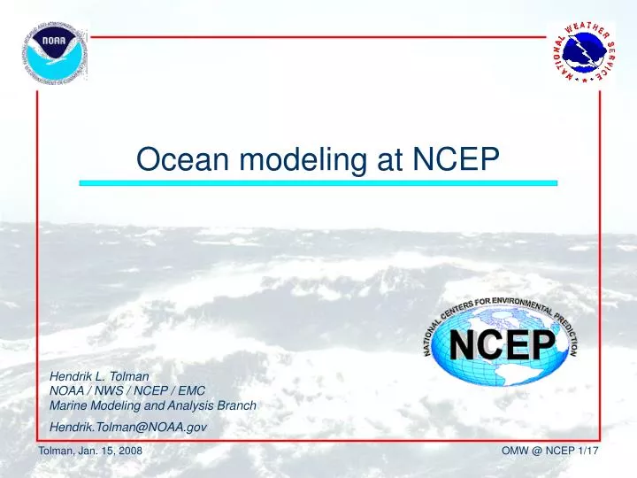ocean modeling at ncep