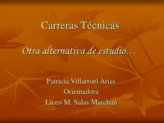 Carreras Técnicas Otra alternativa de estudio…