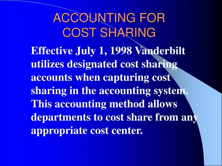 accounting for cost sharing