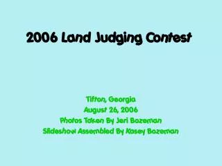 2006 Land Judging Contest