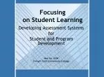 Focusing on Student Learning - slide 1