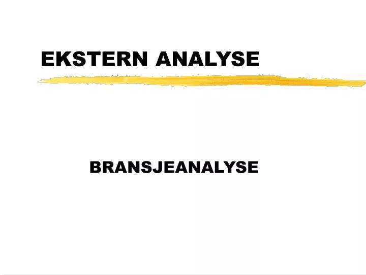 ekstern analyse