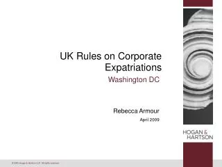 UK Rules on Corporate Expatriations