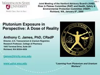 Plutonium Exposure in Perspective: A Dose of Reality