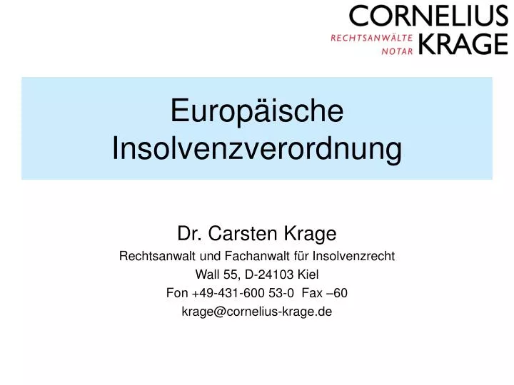 europ ische insolvenzverordnung