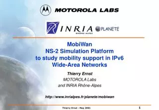 MobiWan NS-2 Simulation Platform to study mobility support in IPv6 Wide-Area Networks