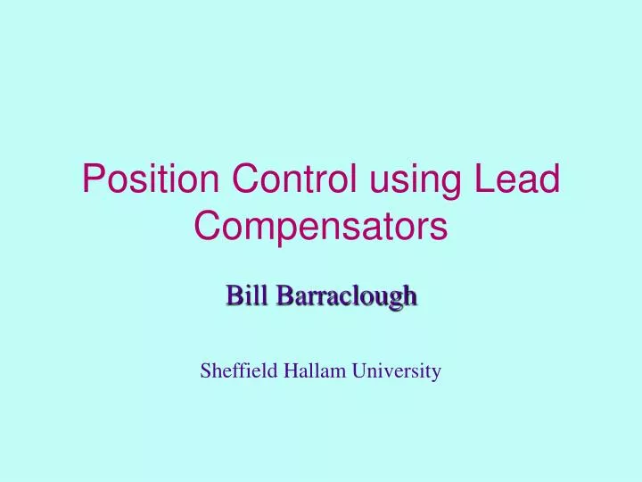 position control using lead compensators