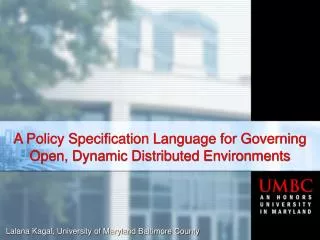 A Policy Specification Language for Governing Open, Dynamic Distributed Environments