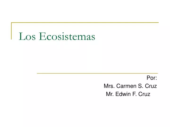 los ecosistemas