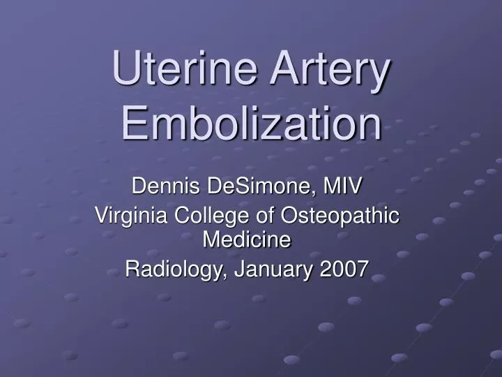 uterine artery embolization