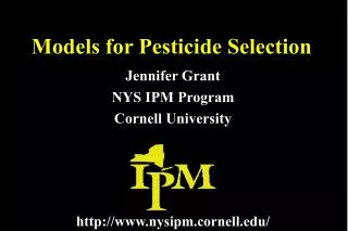 Models for Pesticide Selection