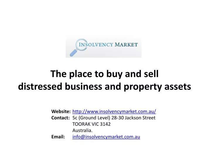 the place to buy and sell distressed business and property assets